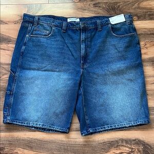 Baggy Carpenter Denim Shorts 52 Big Tall Arizona Jean Co Flex 12” Inseam
